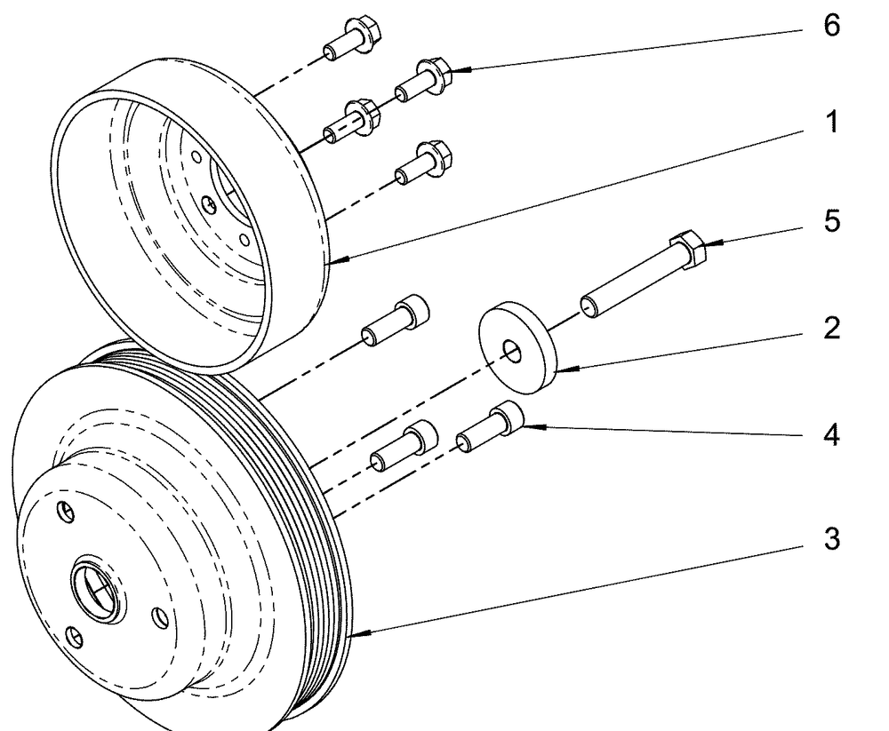 Engine Group - Crank Pulley Mount Diagram and Parts List for 076160-05  Briggs and Stratton Generator